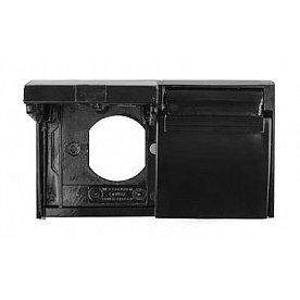JR Products Receptacle Cover Dual Black - 05-12115