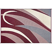 Ming's Mark RV Patio Mat -  12 Feet x 8 Feet Burgundy/ Black Graphic Polypropylene - GA5