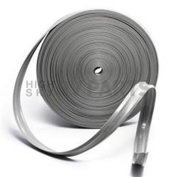 Camco Trim Molding Insert 1 inch x 100' Light Gray Vinyl - For Aluminum Roof Edge - 25233