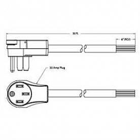 SouthWire Corp. Power Cord - 50 Amps; 30 Foot Length - 50A30MOST