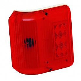 Bargman Trailer Side Marker Light with Red Lens With Colonial White Base - 30-86-005