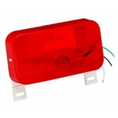 Bargman Trailer Stop/ Tail/ Turn Light Incandescent Rectangular with Red Lens