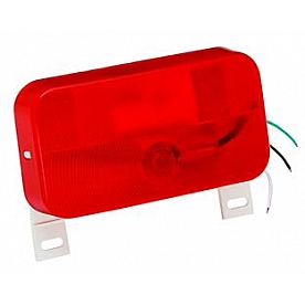 Bargman Trailer Stop/ Tail/ Turn Light Incandescent Rectangular with Red Lens