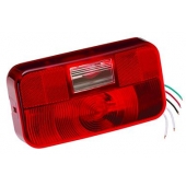 Bargman Trailer Stop/ Tail/ Turn Light Rectangular with Red Lens With Backup And Black Base - 30-92-107