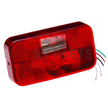 Bargman Trailer Stop/ Tail/ Turn Light Rectangular with Red Lens With Backup And Black Base - 30-92-107