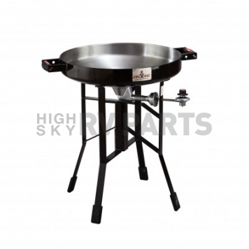 Fire Disc Barbeque Grill - Round Jet Black Carbon Steel - 24 inch Diameter - TCGFDM22HRB