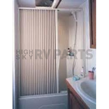 Irvine Pleated Shower Door 38 inch x 61-1/8 inch Ivory PVC - MISCSD3861.125SI