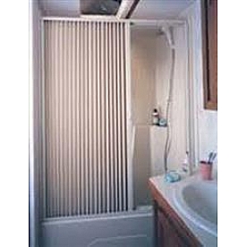 Irvine Pleated Shower Door 40 inch x 64 inch White PVC - 4064SW