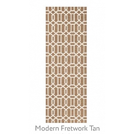 Ruggable Carpet 2-1/2 X 7 Feet - Polyester Modern Fretwork Tan 