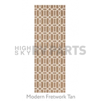 Ruggable Carpet 2-1/2 X 7 Feet - Polyester Modern Fretwork Tan 