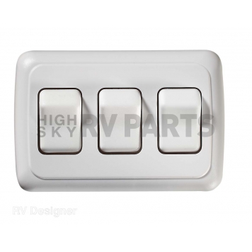 RV Designer Multi Purpose Triple Switch - White - S535