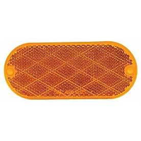 Valterra Reflector Oval Amber 4-5/16 inch x 1-7/8 inch with Adhesive Backed Screw Mount
