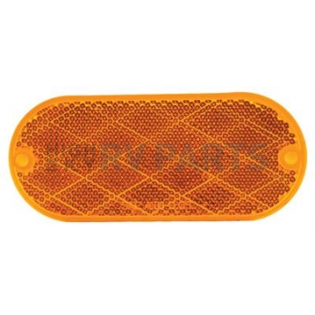 Valterra Reflector Oval Amber 4-5/16 inch x 1-7/8 inch with Adhesive Backed Screw Mount
