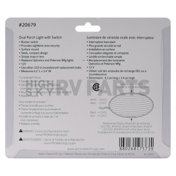 ARCON Porch Light LED Oval Clear - 20679-5
