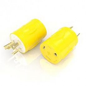 Furrion F3030AD-RY 30 Amp RV Female x 30 Amp Locking Male Plug - F3030AD-RY