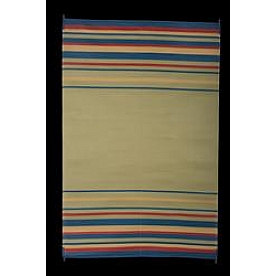 Faulkner RV Patio Mat 5 Feet x 3 Feet Blue/ Brick/ Beige/ Green - 68841