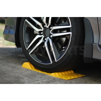 Camco Floor Mount Parking Stop  -  Yellow ABS Plastic - 42891-4