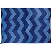 Camco RV Patio Mat 12 Feet x 9 Feet Blue Chevron - 42858