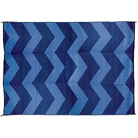 Camco RV Patio Mat 12 Feet x 9 Feet Blue Chevron - 42858