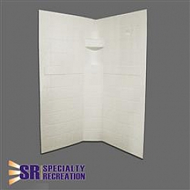 Specialty Recreation Shower Surround - 34 x 34 x 67 Parchment - NSW3434P