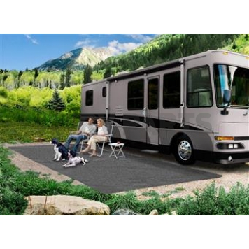 Prestofit RV Patio Mat 9 Feet x 6 Feet Stone Gray - 2-1083