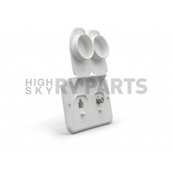 Thetford TV Cable Dual Entry Plate - Weatherproof White - 94322
