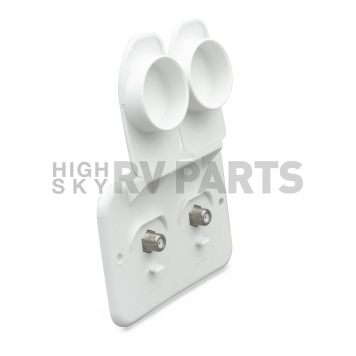 Thetford TV Cable Dual Entry Plate - Weatherproof White - 94323
