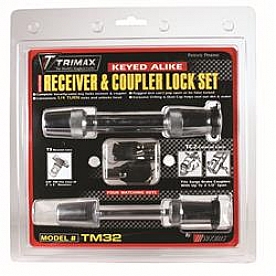 Trimax Locks Trailer Receiver and Coupler Lock Set - TM32