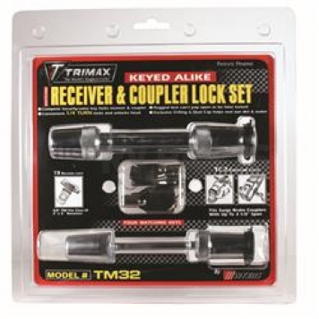 Trimax Locks Trailer Receiver and Coupler Lock Set - TM32