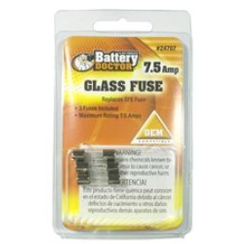 WirthCo Battery Doctor SFE Glass Fuse - 7.5 Amp - Pack of 3 - 24707