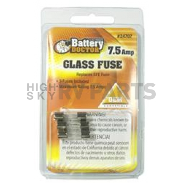 WirthCo Battery Doctor SFE Glass Fuse - 7.5 Amp - Pack of 3 - 24707