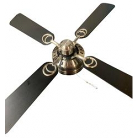 Way Interglobal Ceiling Fan with Brushed Nickel; Black/ Oak Blades - CFNL42BN-BO