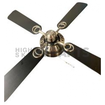 Way Interglobal Ceiling Fan with Brushed Nickel; Black/ Oak Blades - CFNL42BN-BO