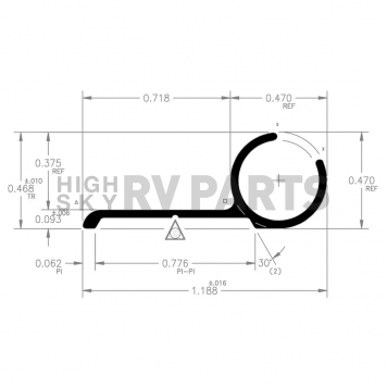 AP Products Awning Rail - 8 Feet White Aluminum - 021-50801-8-2