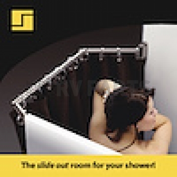 Stromberg Carlson Extend A Shower 35 inch x 42 inch Curtain Rod - Satin - EXT-3542S-2