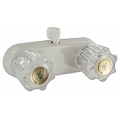 Phoenix Products Shower Faucet with 2 Clear Crystal Acrylic Knob Handle White - PF223242