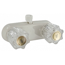 Phoenix Products Shower Faucet with 2 Clear Crystal Acrylic Knob Handle White - PF223242