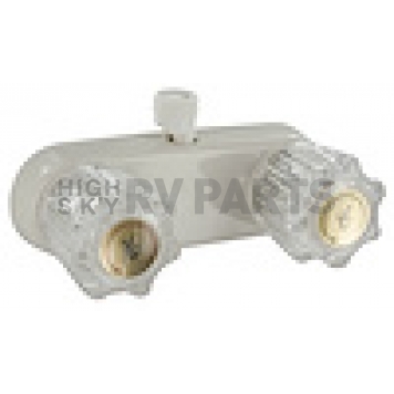 Phoenix Products Shower Faucet with 2 Clear Crystal Acrylic Knob Handle White - PF223242-1