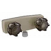 Phoenix Products 2 Valve Shower Faucet with Black Acrylic Knob Handle - PF213142