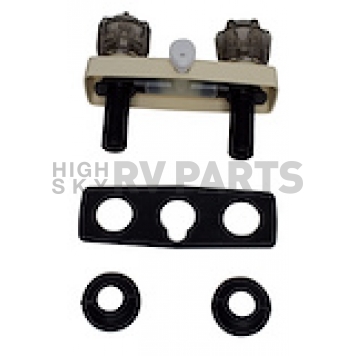 Phoenix Products 2 Valve Shower Faucet with Black Acrylic Knob Handle - PF213142-2