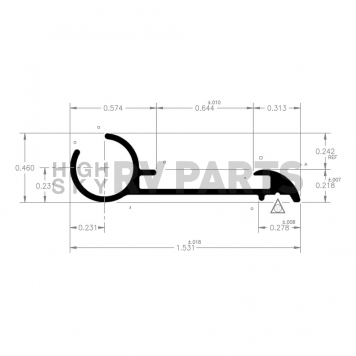 AP Products Awning Rail - 8 Feet Aluminum - 021-51003-8-2