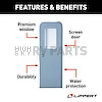 Lippert Components RV Entry Door - Radius Corners White - Right Side Hinges - 26 x 72 - V000040259-4