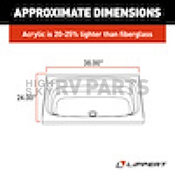 Lippert Components Bathtub - 24 Inch x 38 Inch Parchment - 209379-2