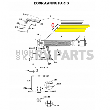 Door Awning Satin Complete Case - 3 Slope, 3'-5' - 708240