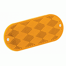 Oval Reflector Amber with Adhesive Backing 500096