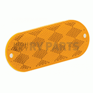 Oval Reflector Amber with Adhesive Backing 500096