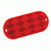 Oval Reflector Red Adhesive Backing 500095