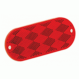 Oval Reflector Red Adhesive Backing 500095
