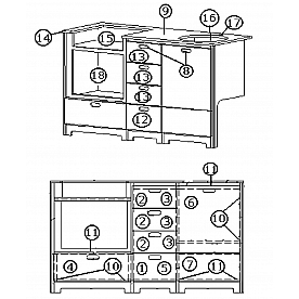 Galley Base Cabinet with Microwave Option 28' CCD - 965802