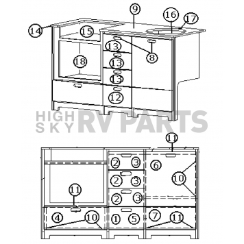 Galley Base Cabinet with Microwave Option 28' CCD - 965802